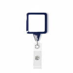 Porta-credenciais retráctil, quadrado, personalização total cor azul-marinho sétima vista