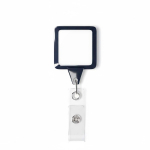 Porta-credenciais retráctil, quadrado, personalização total cor azul ultramarino sétima vista