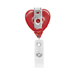 Porta-credenciais retráctil em forma de coração, personalização total cor vermelho terceira vista