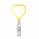 Porta-credenciais retráctil em forma de coração, personalização total cor amarelo sétima vista