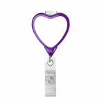 Porta-credenciais retráctil em forma de coração, personalização total cor violeta sétima vista