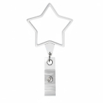 Porta-credenciais retráctil em forma de estrela, personalização total cor branco sétima vista