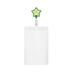 Porta-credenciais retráctil em forma de estrela, personalização total cor verde garrafa