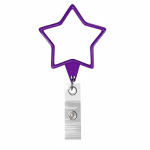 Porta-credenciais retráctil em forma de estrela, personalização total cor violeta sétima vista