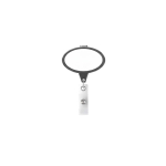 Porta-credenciais retráctil em forma oval, personalização total cor preto sétima vista