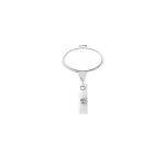 Porta-credenciais retráctil em forma oval, personalização total cor branco sétima vista