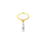 Porta-credenciais retráctil em forma oval, personalização total cor amarelo sétima vista