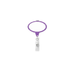 Porta-credenciais retráctil em forma oval, personalização total cor violeta sétima vista