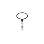 Porta-credenciais retráctil em forma oval, personalização total cor azul-marinho sétima vista