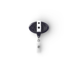 Porta-credenciais retráctil em forma oval, personalização total cor azul ultramarino terceira vista
