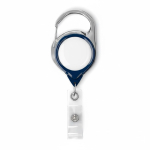 Porta-credenciais retráctil redondo mosquetão clipe personalização total cor azul-marinho sétima vista
