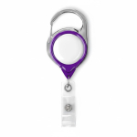 Porta-credenciais retráctil redondo mosquetão, personalização total cor violeta sétima vista