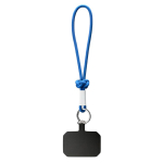 Cordão curto para o telemóvel com nó e etiqueta personalização total cor azul sétima vista