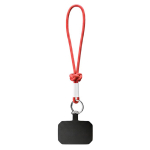 Cordão curto para o telemóvel com nó e etiqueta personalização total cor vermelho sétima vista