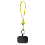 Cordão curto para o telemóvel com nó e etiqueta personalização total cor amarelo sétima vista