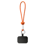 Cordão curto para o telemóvel com nó e etiqueta personalização total cor cor-de-laranja sétima vista