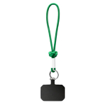 Cordão curto para o telemóvel com nó e etiqueta personalização total cor verde garrafa sétima vista