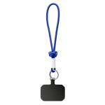 Cordão curto para o telemóvel com nó e etiqueta personalização total cor azul real sétima vista
