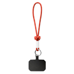 Cordão curto para o telemóvel com nó e etiqueta personalização total cor vermelho-escuro sétima vista