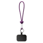Cordão curto para o telemóvel com nó e etiqueta personalização total cor roxo sétima vista