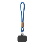 Cordão curto para telemóvel com detalhe de bambu personalização total cor azul sétima vista