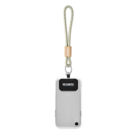 Cordão curto para telemóvel com detalhe de bambu personalização total cor branco