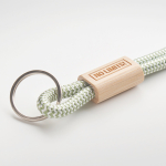 Cordão curto para telemóvel com detalhe de bambu personalização total cor branco