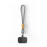 Cordão curto para telemóvel com detalhe de bambu personalização total cor cinzento vista principal