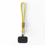 Cordão curto para telemóvel com detalhe de bambu personalização total cor amarelo sétima vista