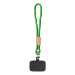Cordão curto para telemóvel com detalhe de bambu personalização total cor verde sétima vista