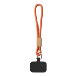 Cordão curto para telemóvel com detalhe de bambu personalização total cor cor-de-laranja sétima vista