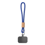 Cordão curto para telemóvel com detalhe de bambu personalização total cor azul real sétima vista