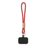 Cordão curto para telemóvel com detalhe de bambu personalização total cor grená sétima vista