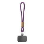 Cordão curto para telemóvel com detalhe de bambu personalização total cor roxo sétima vista