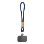 Cordão curto para telemóvel com detalhe de bambu personalização total cor azul ultramarino sétima vista