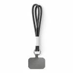 Cordão duplo para telemóvel placa personalizável personalização total cor preto sétima vista