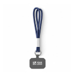 Cordão duplo para telemóvel placa personalizável personalização total cor azul ultramarino vista principal