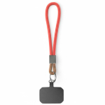 Cordão curto para telemóvel placa e anel metálico personalização total cor vermelho sétima vista