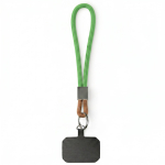 Cordão curto para telemóvel placa e anel metálico personalização total cor verde sétima vista