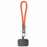 Cordão curto para telemóvel placa e anel metálico personalização total cor cor-de-laranja sétima vista
