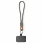 Cordão curto para telemóvel placa e anel metálico personalização total cor cinzento-escuro sétima vista