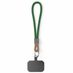 Cordão curto para telemóvel placa e anel metálico personalização total cor verde garrafa sétima vista