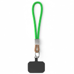 Cordão curto para telemóvel placa e anel metálico personalização total cor verde maçã sétima vista