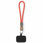 Cordão curto para telemóvel placa e anel metálico personalização total cor vermelho-escuro sétima vista