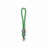 Lanyard de pulso de nylon com peça metálica personalização total cor verde maçã sétima vista