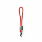 Lanyard de pulso de nylon com peça metálica personalização total cor vermelho-escuro sétima vista