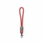 Lanyard de pulso de nylon com peça metálica personalização total cor grená sétima vista