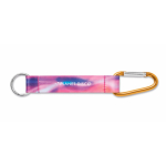 Porta-chaves de fita poliéster, mosquetão, personalização total cor cor-de-laranja