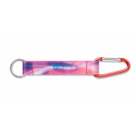 Porta-chaves de fita de rPET, mosquetão, personalização total cor vermelho