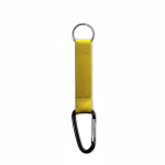 Porta-chaves de fita de poliéster com mosquetão personalização total cor amarelo sétima vista